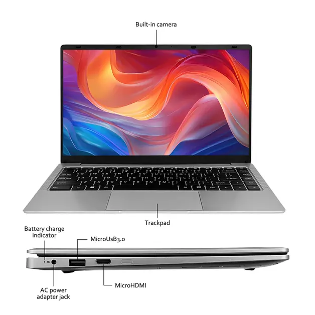 14.1 Inch Intel N3350 4GB RAM 64GB ROM HD Screen Laptop Computer Pc Personal Home Cheap Laptop 294_8741